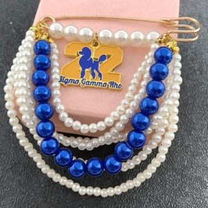 Sigma Gamma Rho Brooch Pin Pearls Charm Poodle